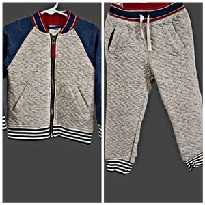 2PC Genuine Kids Bomber Sweater Jacket and Sweatpants Size 3T